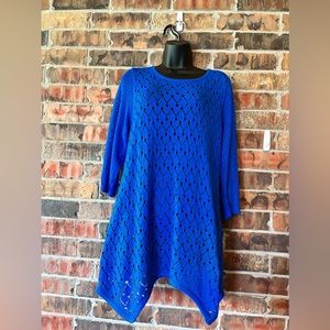 Lauren Michelle Royal Blue Cover Up Dress Long Sleeve Size: Large